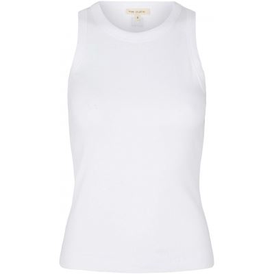 ESMÉ STUDIOS TOP, ESBLOSSOM RACERBACK RIB TANK, WHITE