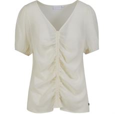 COSTER COPENHAGEN BLUSE, BLUSE MED RYNK, CREME