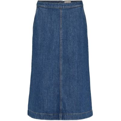 ESMÈ STUDIOS NEDERDEL, ESNICOLE DENIM SKIRT, BLUE DENIM