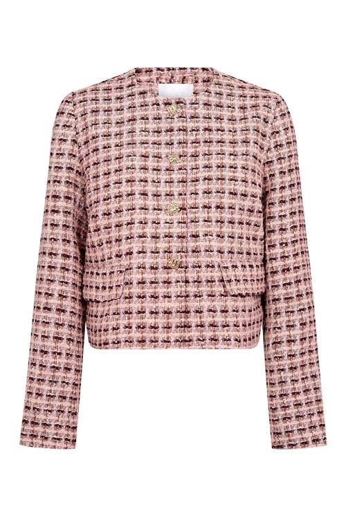 CO`COUTURE JAKKE, TIKACC BOUCLE JACKET, DUSTY ROSE
