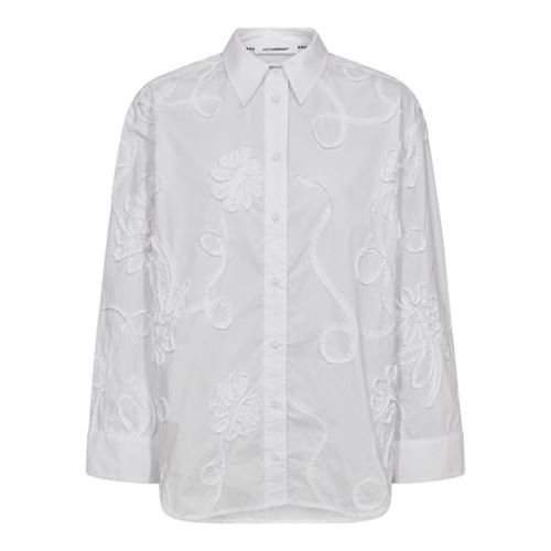 CO`COUTURE SKJORTE, XAVIERCC FLOWER SHIRT, WHITE