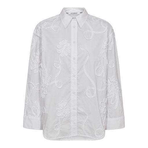 CO`COUTURE SKJORTE, XAVIERCC FLOWER SHIRT, WHITE