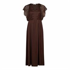 CO`COUTURE KJOLE, IDUNCC LACE DRESS, DARK BROWN