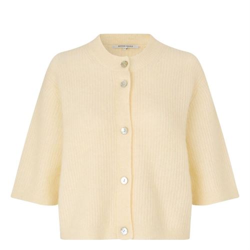 SECOND FEMALE CARDIGAN, ANDREA KNIT RIB CARDIGAN, ALABASTER GLEAM
