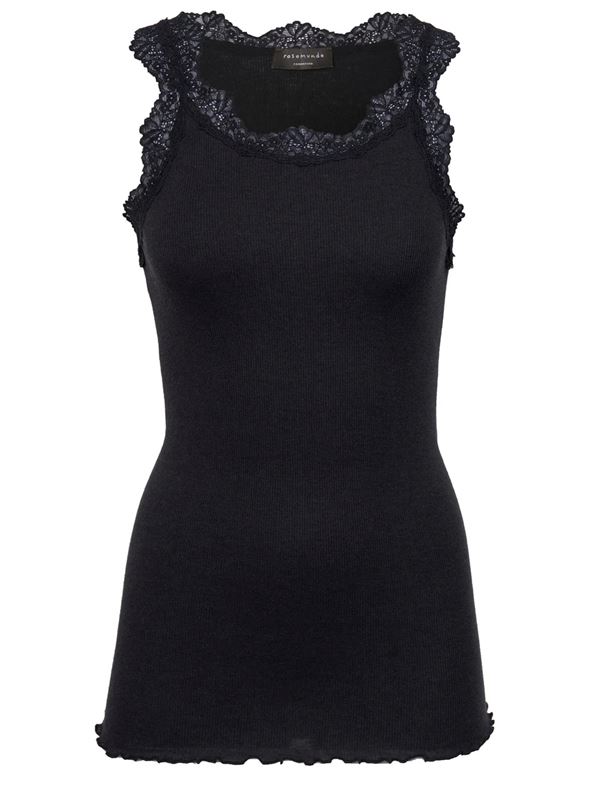 ROSEMUNDE TOP, RWBURLINGTON WOOL SL LACE, BLACK