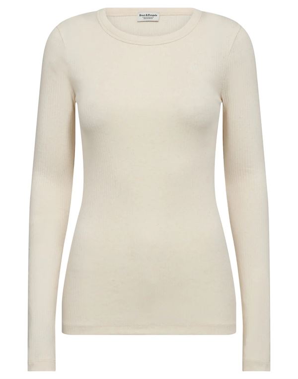 BRUUN & STENGADE T-SHIRT, BS MARGRETHE LANGÆRMET T-SHIRT, OFF WHITE