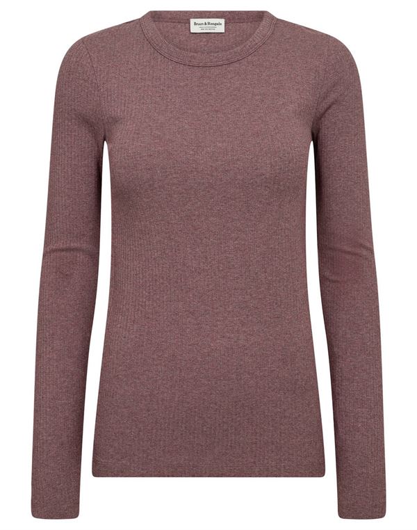 BRUUN & STENGADE T-SHIRT, BS MARGRETHE LANGÆRMET T-SHIRT, PLUM