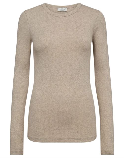 BRUUN & STENGADE T-SHIRT, BS MARGRETHE LANGÆRMET T-SHIRT, SAND
