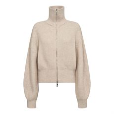 CO`COUTURE CARDIGAN, ROWCC ZIP KNIT CARDIGAN, CREME