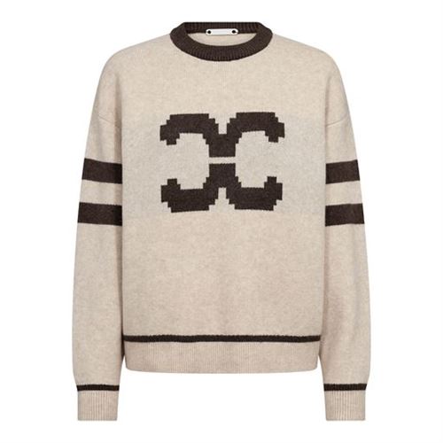 CO`COUTURE STRIK. ROWCC COCO LOGO KNIT, CREME