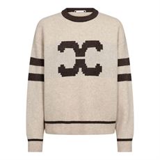 CO`COUTURE STRIK. ROWCC COCO LOGO KNIT, CREME