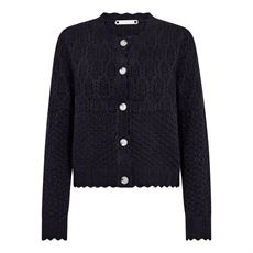 CO`COUTURE CARDIGAN, ROWCC POINTELLE CARDIGAN, NAVY