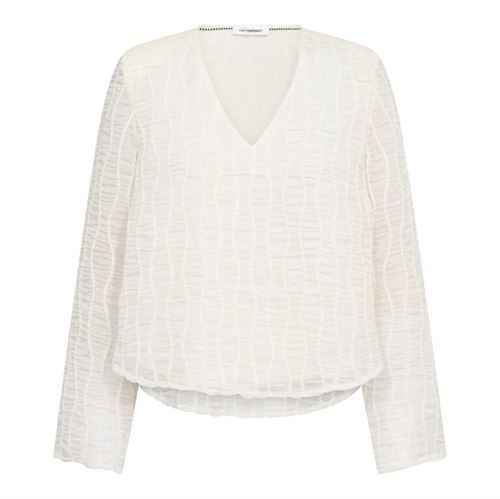 CO`COUTURE BLUSE, BALTACC PADDED V-BLOUSE, OFF-WHITE