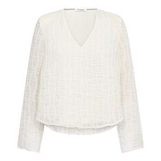 CO`COUTURE BLUSE, BALTACC PADDED V-BLOUSE, OFF-WHITE