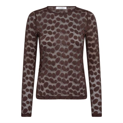 CO`COUTURE, PENOLACC O-NECK BLOUSE, BROWN