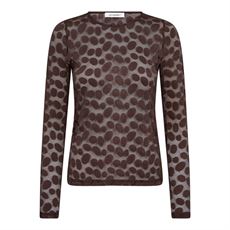 CO`COUTURE, PENOLACC O-NECK BLOUSE, BROWN