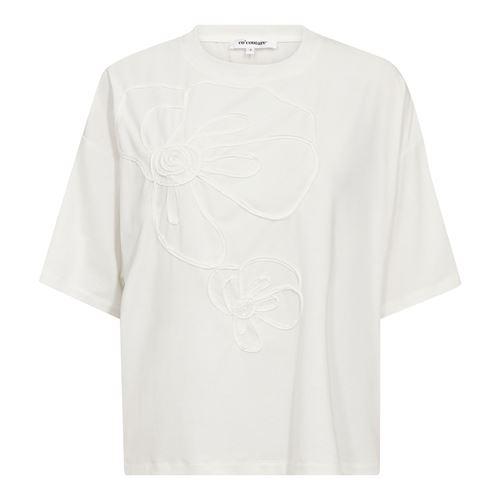 CO`COUTURE T-SHIRT, IVARACC FLOWER TEE, WHITE