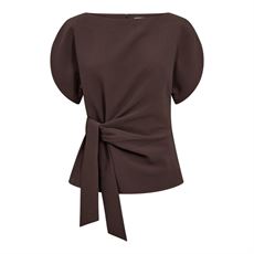 CO`COUTURE TOP, ACILECC PLEAT SS BLOUSE, BROWN