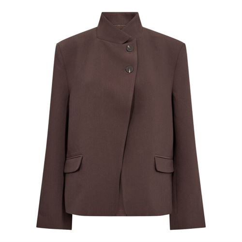 CO`COUTURE BLAZER, ACILECC HIGH COLLAR BLAZER, BROWN
