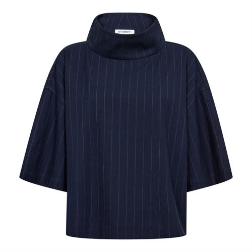 CO`COUTURE BLUSE, GABIECC PIN FUNNEL NECK BLOUSE, NAVY