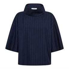 CO`COUTURE BLUSE, GABIECC PIN FUNNEL NECK BLOUSE, NAVY