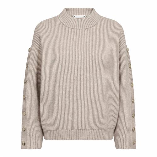 CO`COUTURE STRIK, ROWCC BUTTON SLEEVE KNIT, BONE