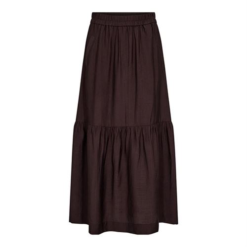 CO`COUTURE NEDERDEL, HERACC GYPSY SKIRT, DARK BROWN