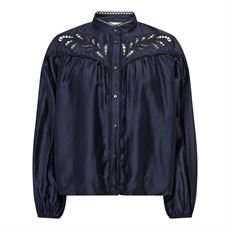 CO`COUTURE SKJORTE, MELINCC BALLOON LACA SHIRT, NAVY