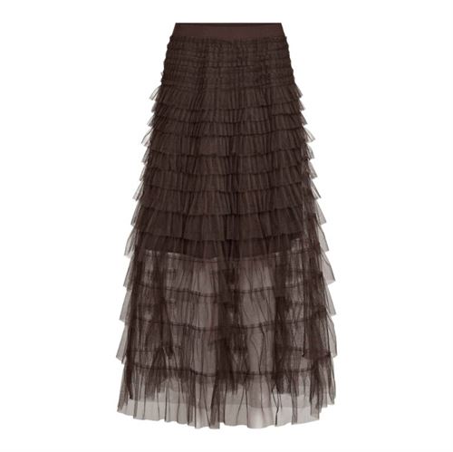 CO`COUTURE NEDERDEL, JADECC SKIRT, BISON