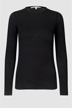 SECOND FEMALE T-SHIRT, MATIMA O-NECK TEE, BLACK