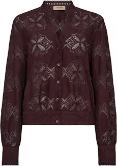 MOS MOSH SKJORTE, MMMONIA YEN LACE SHIRT, FUDGE