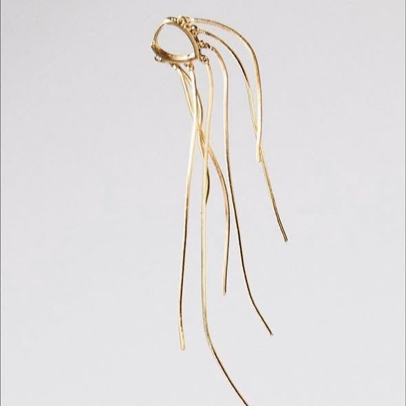 FRIIHOF SIIG ØRERINGE, LIA TASSEL EARRING, GULDBELAGT