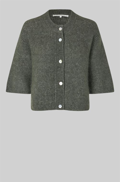 SECOND FEMALE CARDIGAN, ANDREA KNIT RIB CARDIGAN, BELUGA