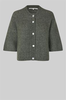 SECOND FEMALE CARDIGAN, ANDREA KNIT RIB CARDIGAN, BELUGA