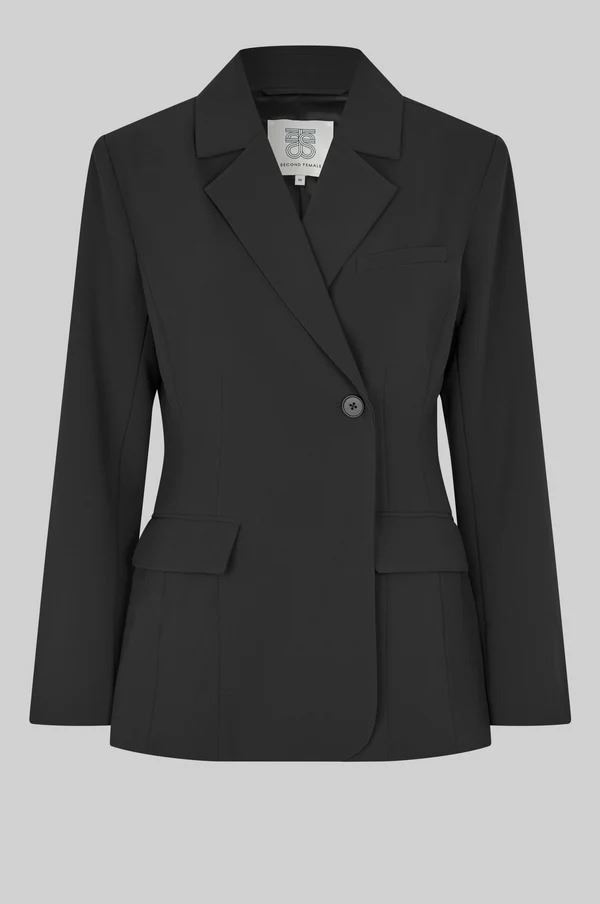SECOND FEMALE BLAZER, FIQUE FITTED BLAZER, BLACK