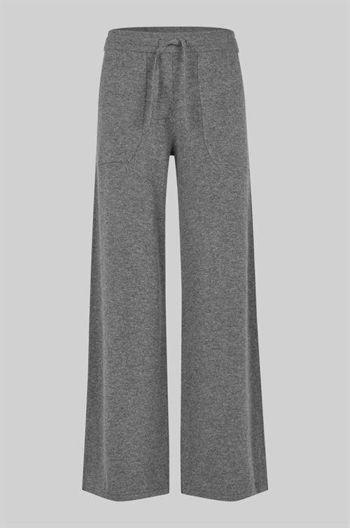 SECOND FEMALE BUKSER, CALM KNIT PANTS, GREY MELANGE
