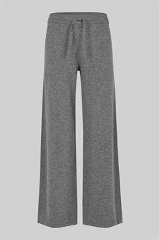 SECOND FEMALE BUKSER, CALM KNIT PANTS, GREY MELANGE