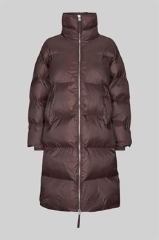 SECOND FEMALE JAKKE, RIYA LONG PUFFER JACKET, CHOCOLATE PLUM