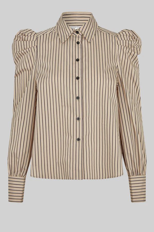 SECOND FEMALE SKJORTE, SERINA SLIM SHIRT, CAMEL
