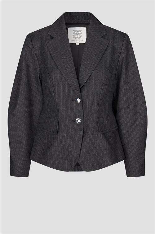 SECOND FEMALE BLAZER, VIENNE SCULPTURED BLAZER, DARK GREY MEL