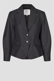 SECOND FEMALE BLAZER, VIENNE SCULPTURED BLAZER, DARK GREY MEL