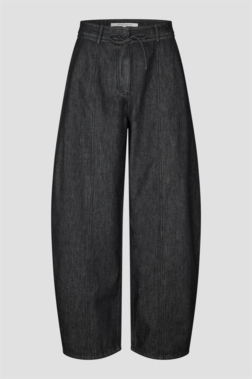 SECOND FEMALE JEANS, DERA DENIM CARGO TROUSERS, BLACK