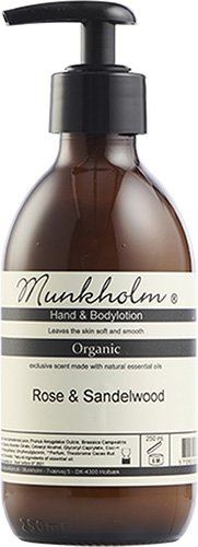MUNKHOLM ORGANIC HAND & BODYLOTION, ROSE & SANDELWOOD, 250 ML