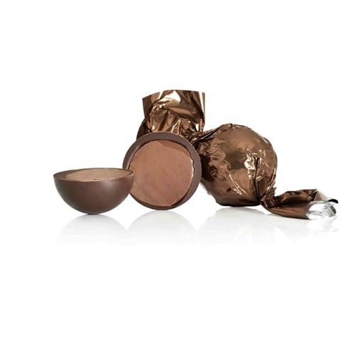 COCOTURE FYLDTE CHOKOLADE KUGLE, MØRKE CHOKOLADE M/KARAMEL & HAVSALT, LYSEBRUN