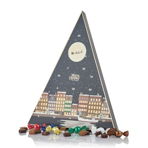 380 GR MIX AF KARAMELLER I VARM GRÅ COCOTURE TREKANT KALENDER