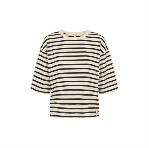 ESMÉ STUDIOS T-SHIRT, ESSIGNE BOXY T-SHIRT STRIPE GOTS, WHITE/NAVY STRIPE