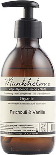 MUNKHOLM FLYDENDE SÆBE ORGANIC, PATCHOULI & VANILLE, 250 ML