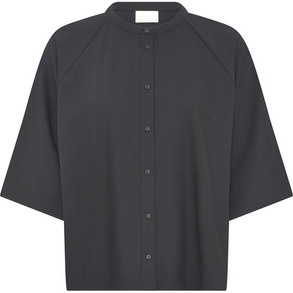 FRAU SKJORTE, ABU DHABI LIGHT WOOL SHIRT, BLACK