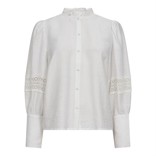 CO`COUTURE SKJORTE, ANGUSCC LACE SHIRT, WHITE