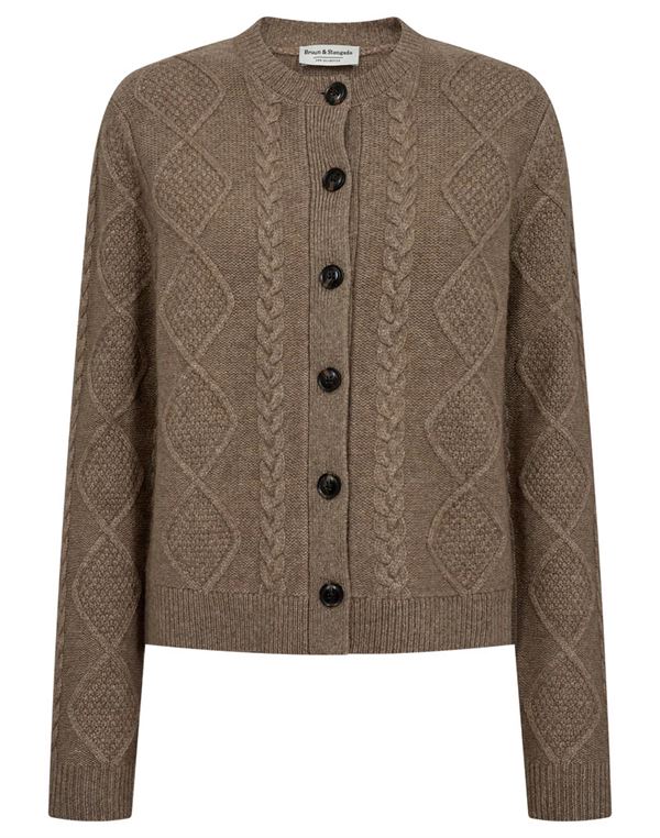 BRUUN & STENGADE CARDIGAN, BSMARITA, BROWN